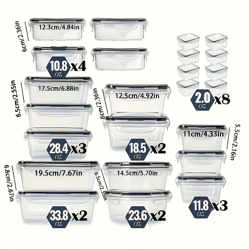 48 pièces ensemble de contenants alimentaires luxueux haute qualité - design étanche, sans BPA, couvercle facile à fermer, empilables et micro-ondable inclus 24 conteneurs, 24 couvercles, autocollantes gratuites ainsi qu'un stylo marqueur pour rangement cuisine - Image 9