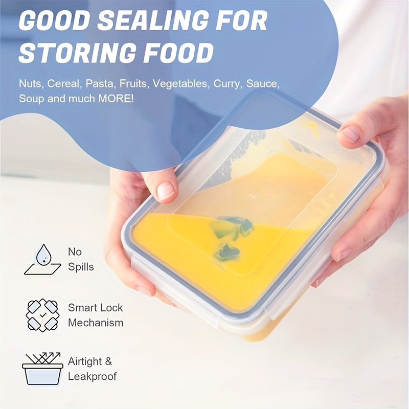 48 pièces ensemble de contenants alimentaires luxueux haute qualité - design étanche, sans BPA, couvercle facile à fermer, empilables et micro-ondable inclus 24 conteneurs, 24 couvercles, autocollantes gratuites ainsi qu'un stylo marqueur pour rangement cuisine - Image 8